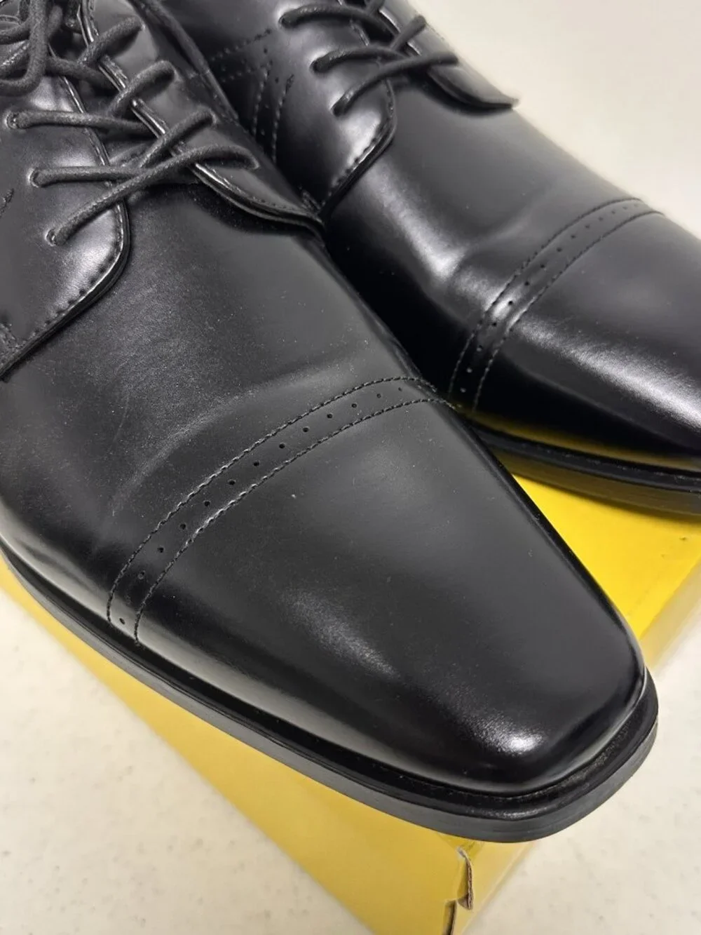 Antonio Cerrelli Black Oxford Dress Shoes Mens Size 13 Lace Up Faux Leather